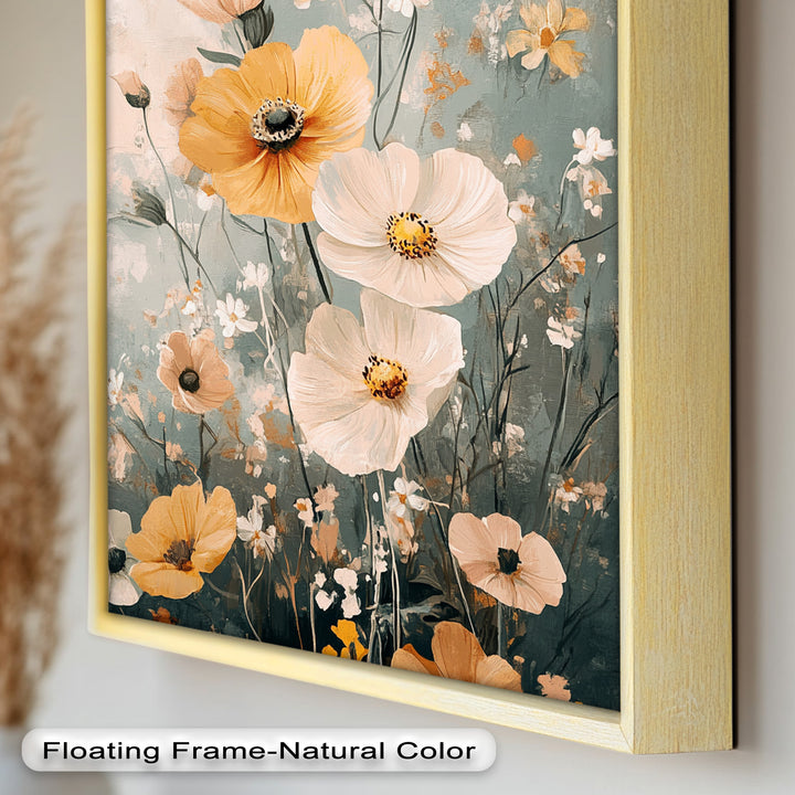 Golden Meadow Bloom - Boho Oil Painting