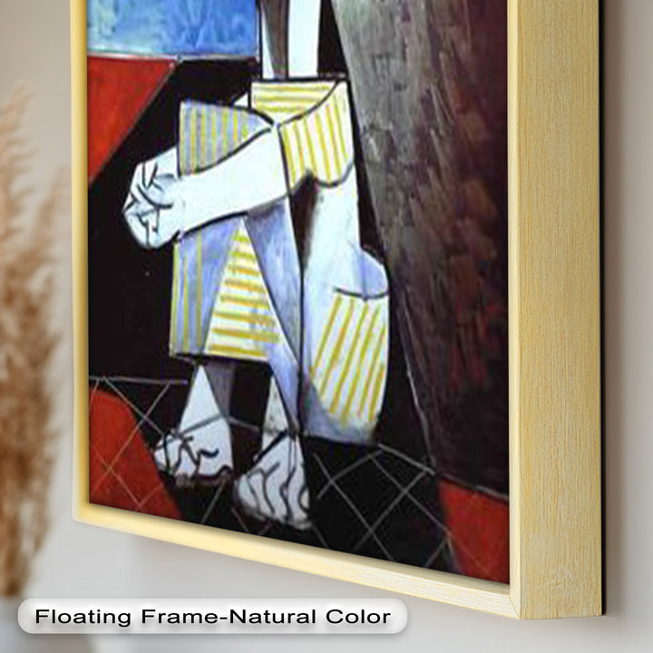 Seated Boy with Striped Garment – Picasso Oil Painting