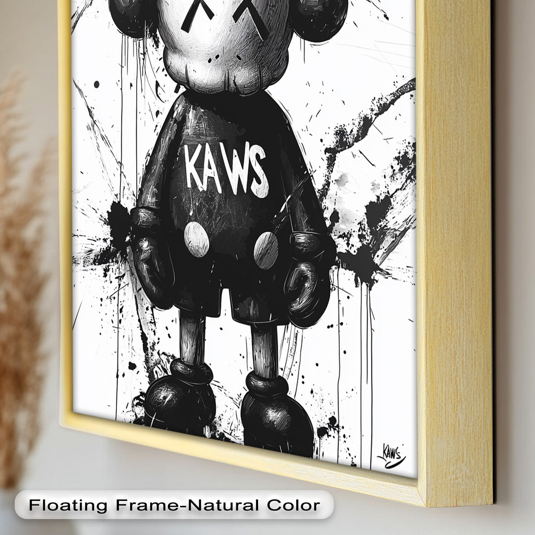 Black & White Figure – KAWS Graffiti Oil Painting