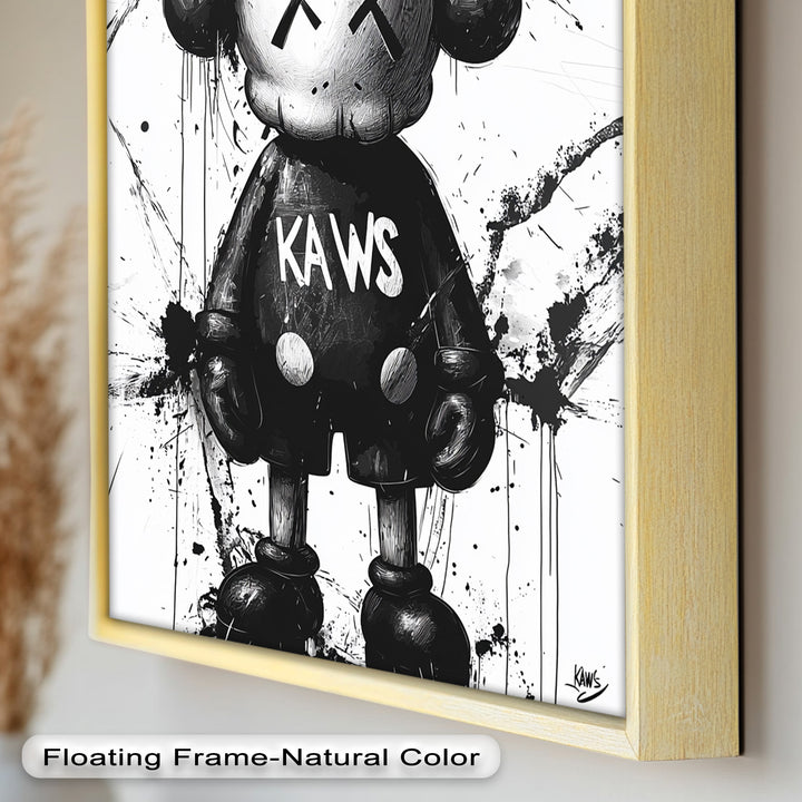 Black & White Figure – KAWS Graffiti Oil Painting