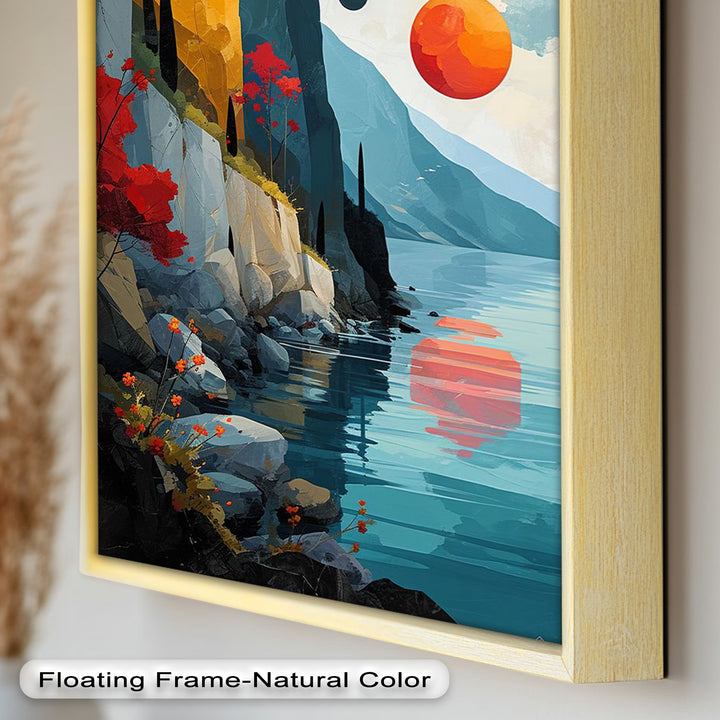 Celestial Cliffs – Surreal Coastal Landscape Picasso Oil Painting