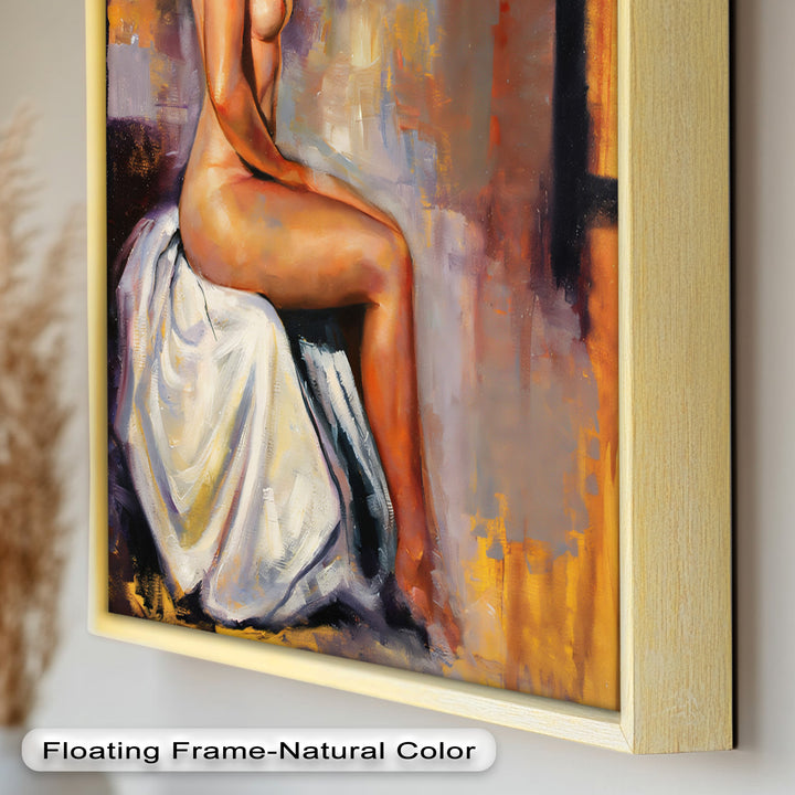 Poised in Silence – Figurative Nude Abstract Oil Painting