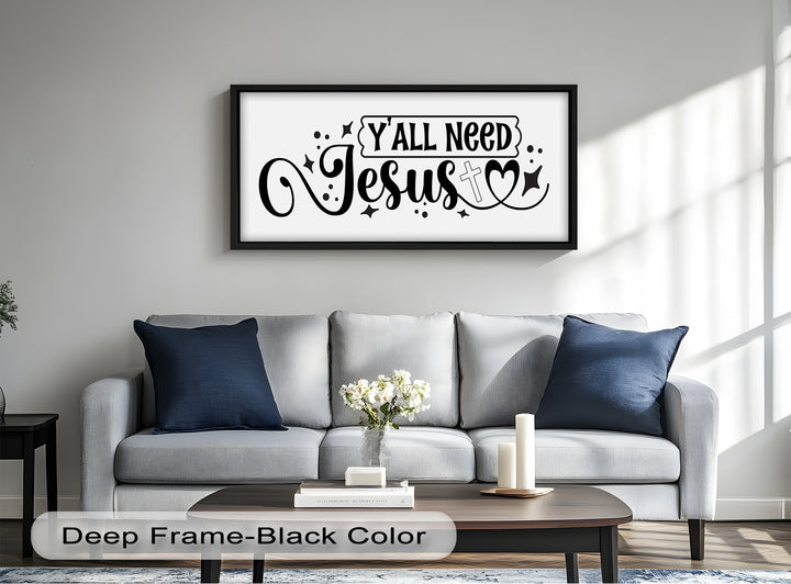 Spiritual Reminder in Oil – Bold “Y’all Need Jesus” Scripture Art
