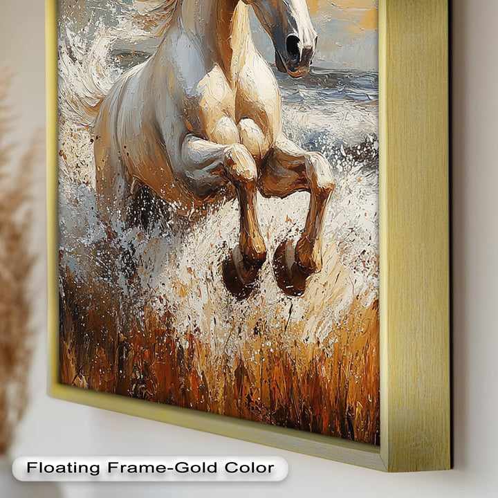 Spirit of the Wind – White Horse Oil Painting