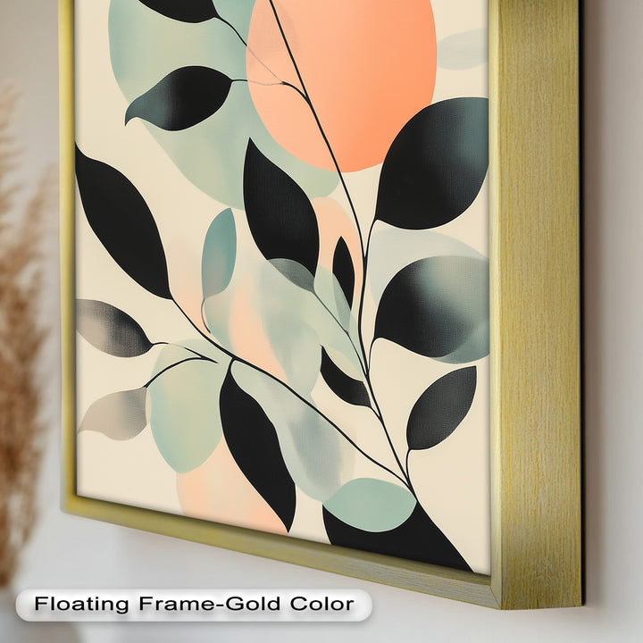 Blush Eclipse – Minimalist Botanical Silhouette Oil Painting