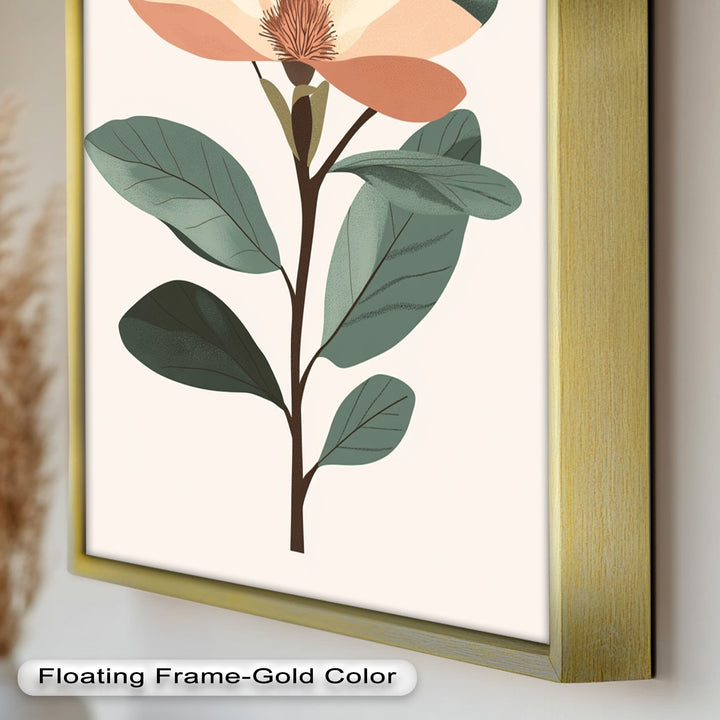Minimal Magnolia – Elegantes botanisches Ölgemälde