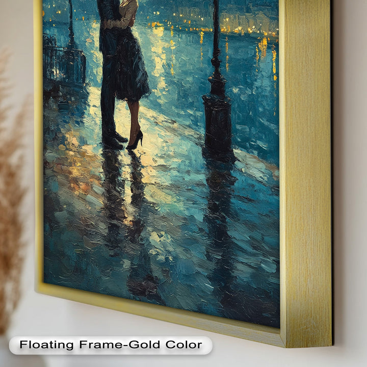 Romantic Couple Under Moonlight - Love Oil Painting