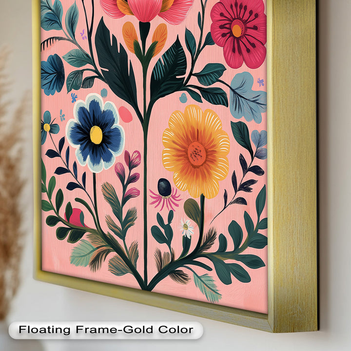 Blossom Carnival – Whimsical Boho Flower Oil Painting