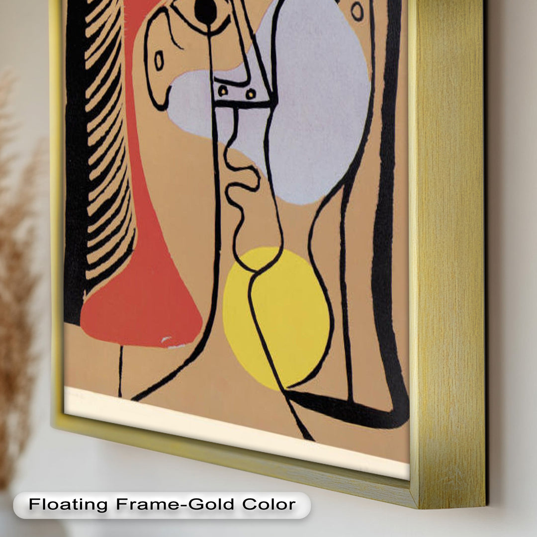 Fragmented Gaze – Minimalist Cubist Portrait Picasso Oil Painting