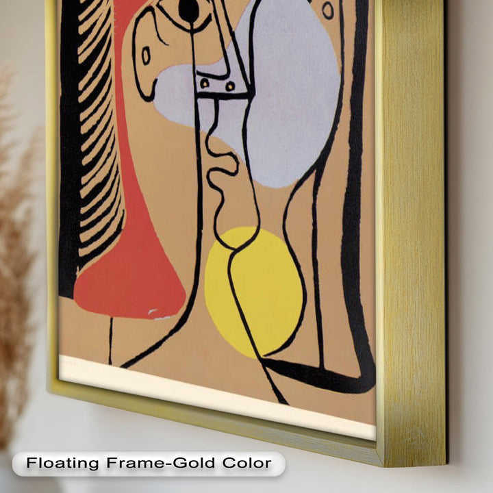 Fragmented Gaze – Minimalist Cubist Portrait Picasso Oil Painting