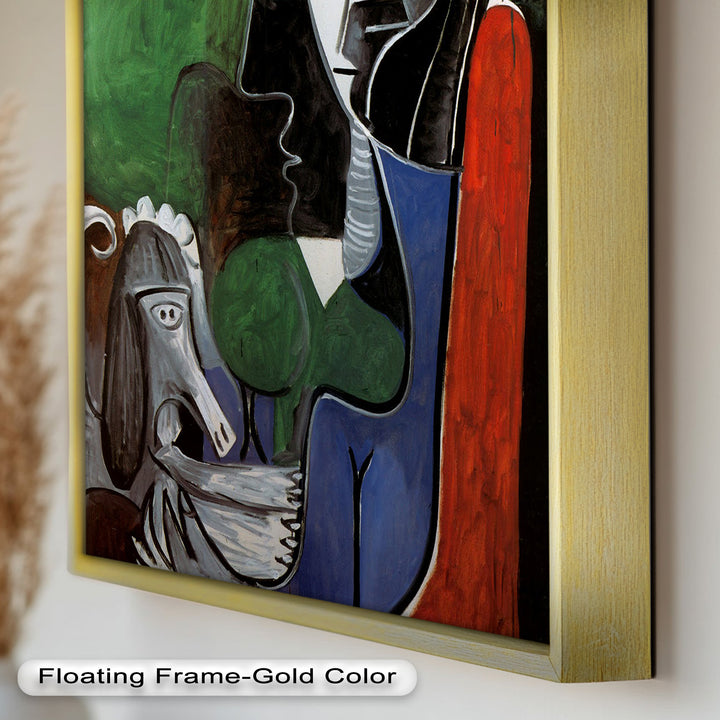 Lady with Poodle – Surreal Cubist Portrait Picasso Oil Painting