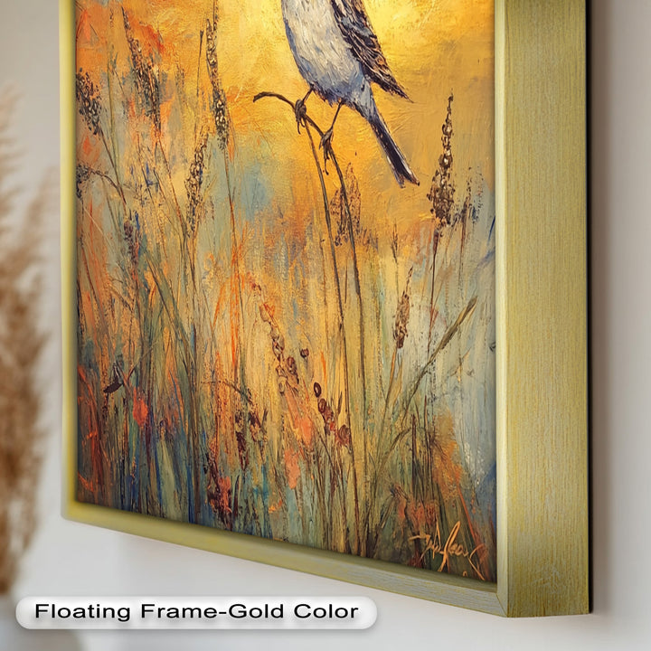 Twilight Songbird – Expressive Bird Oil Painting
