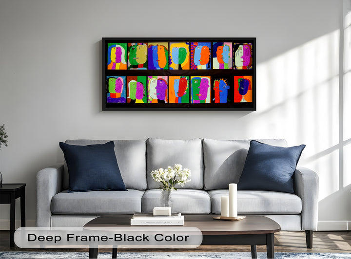Pop Cubist Faces Wall Art – Abstract Oil Painting
