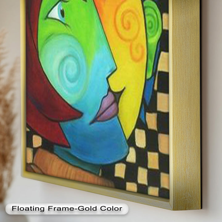 Colorful Duality – Surreal Portrait Fusion in Picasso Oil Painting
