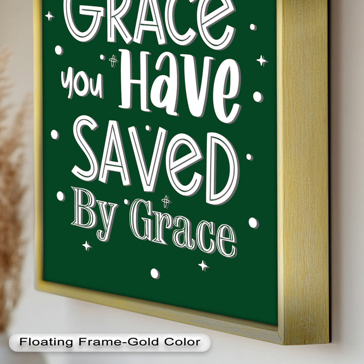 Saved by Grace – Christian Bible Verse Oil Painting