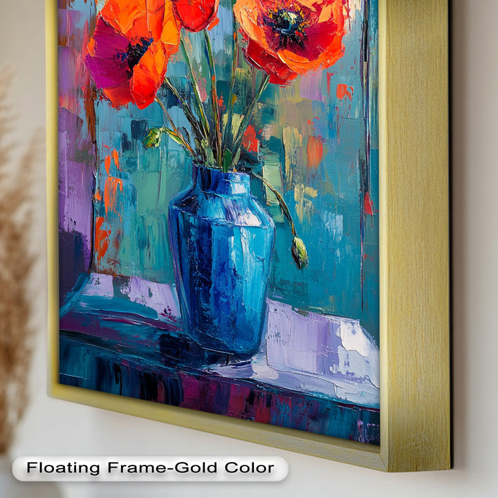 Crimson Blooms – Poppy Flower Oil Painting