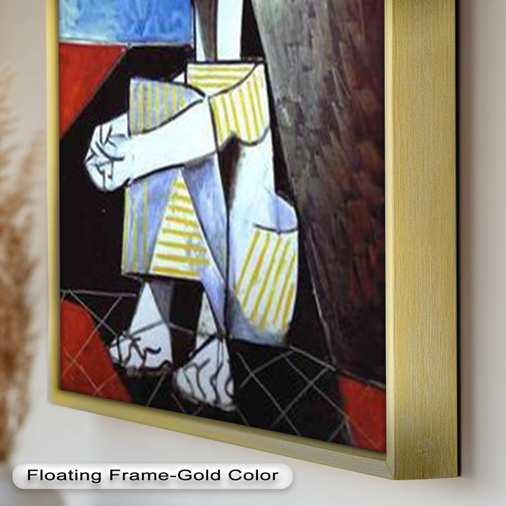 Seated Boy with Striped Garment – Picasso Oil Painting