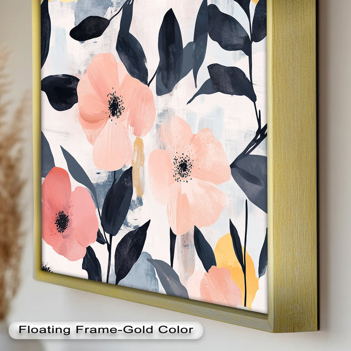 Soft Harmony – Peach and Mustard Floral Oil Painting