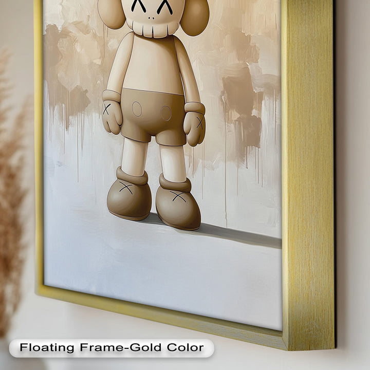 Monochrome Companion – Minimalistisches KAWS-Ölgemälde