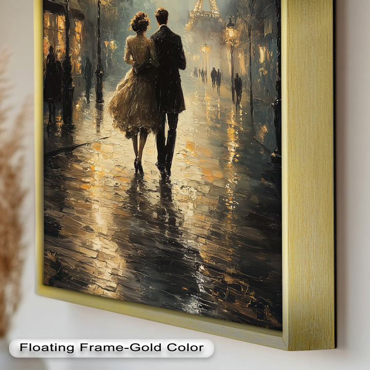 Romantic Couple in Evening Light - Love Oil Painting