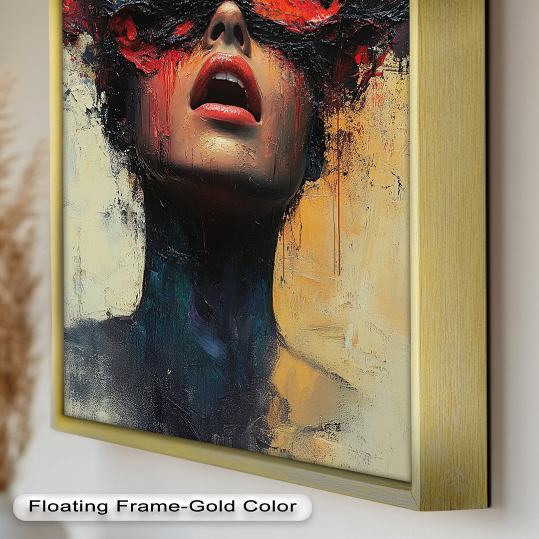 Inferno Within – Fiery Emotional Expression Abstract Oil Painting
