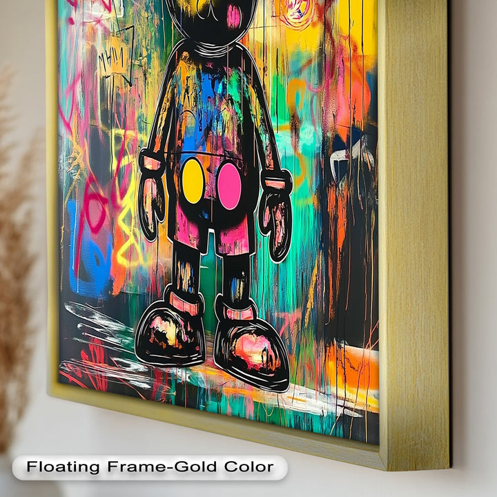 Crowned Chaos – Neon Royal KAWS Oil Painting