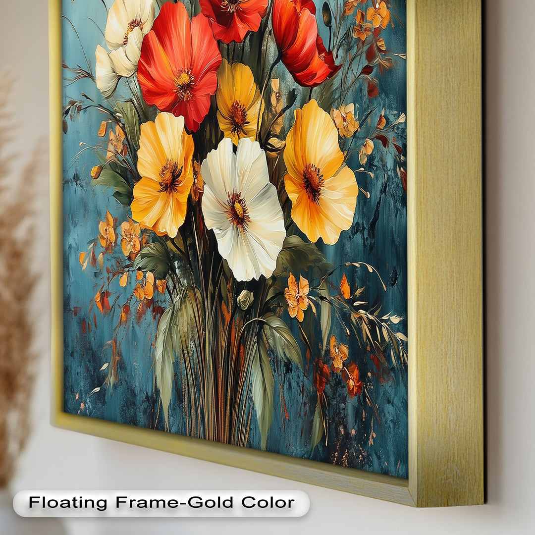 Vibrant Harmony – Multicolored Bloom Bouquet Flower Oil Painting