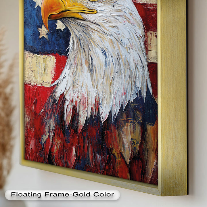 Amerikanischer Weißkopfseeadler Portrait - Patriotisches Ölgemälde