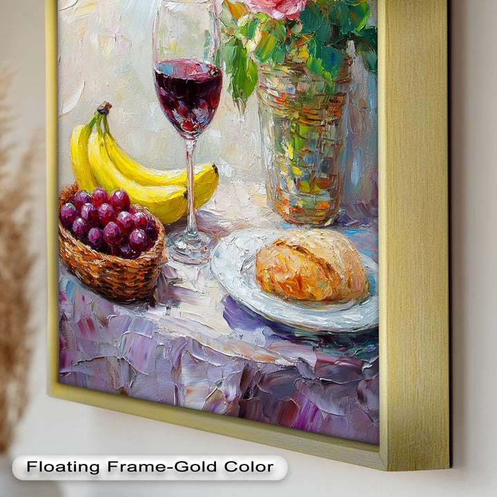 Rose & Fruit Kitchen Decor - Still Life Oil Painting