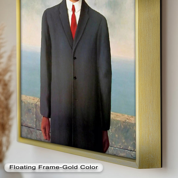 The Hidden Face – Surrealist Gentleman with Green Apple Oil Painting