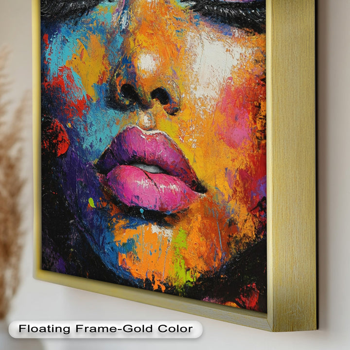 Chromatic Reverie – Bold Female Portrait in Abstract Oil Painting