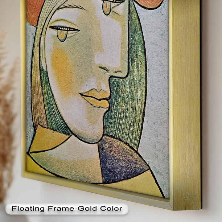 Soft Gaze of Solitude – Abstract Female Portrait Picasso Oil Painting