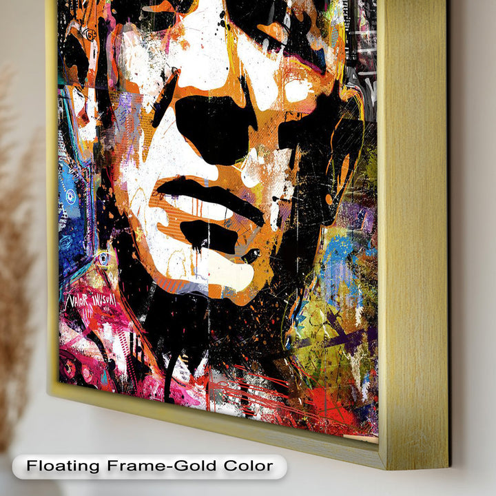 Abstract Urban Face Portrait Wall Art – Pop Art Oil Painting