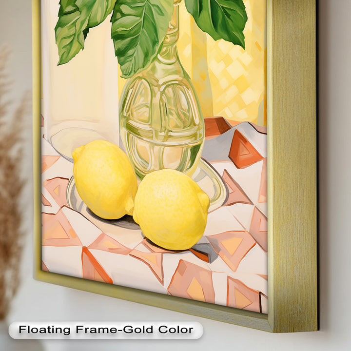 Lemon & Green Leaf Decor - Still Life Oil Painting