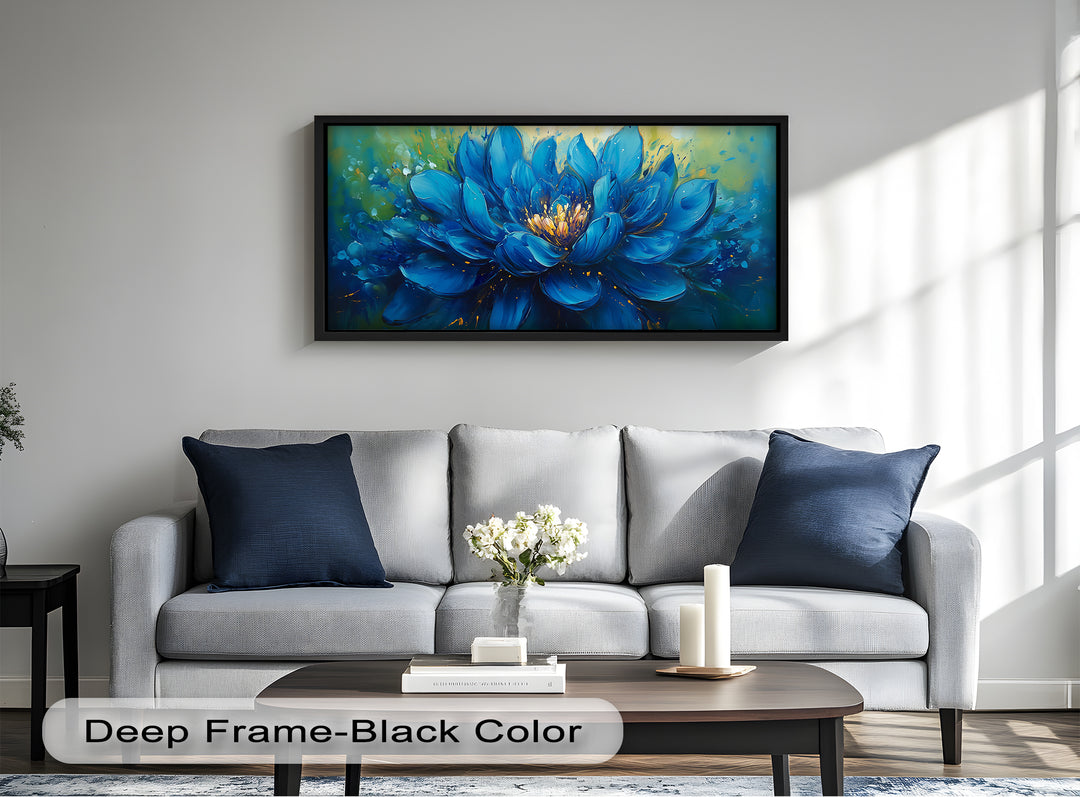 Golden-Centered Lotus in Bloom - Flower Oil Painting