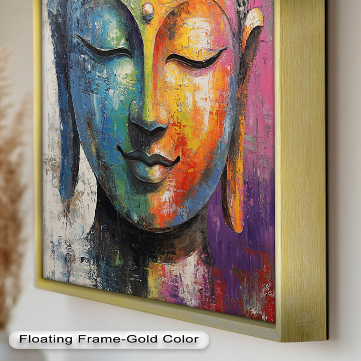 Colorful Buddha Wall Art – Religious Oil Painting