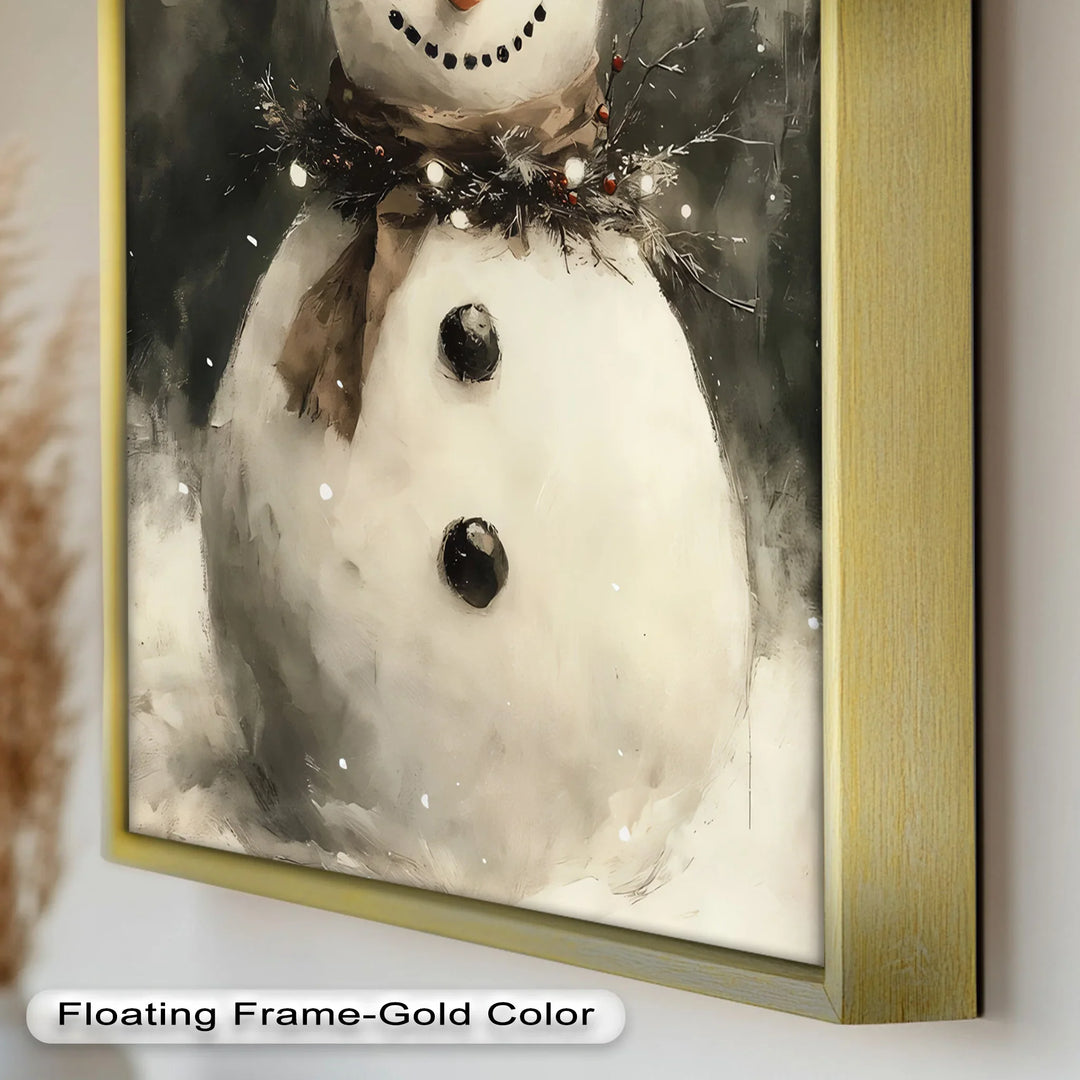 Frosty Cheer – Snowman in Winter Wonderland Oil Painting - MyPhotoStation