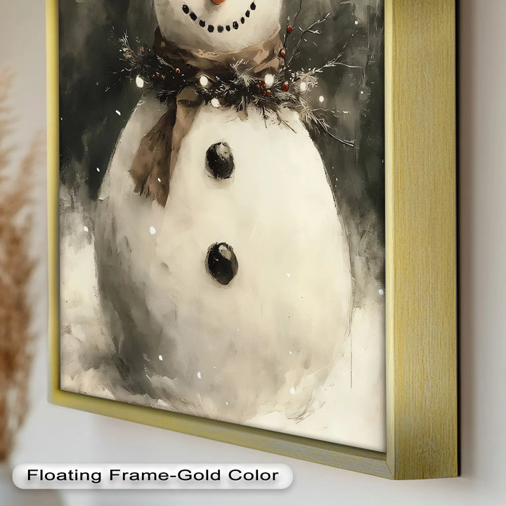 Frosty Cheer – Snowman in Winter Wonderland Oil Painting - MyPhotoStation