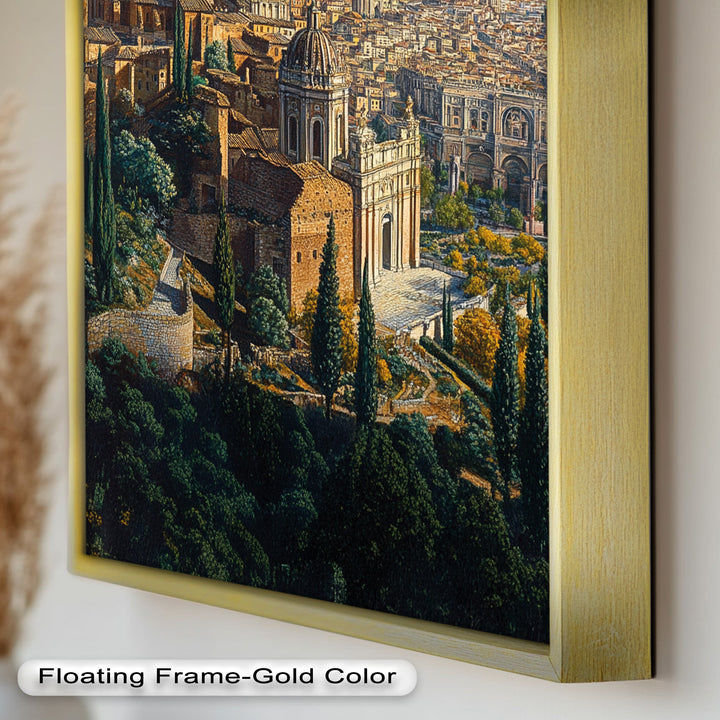 Sunlit Heights of Rome – Classical Cityscape Renaissance Oil Painting