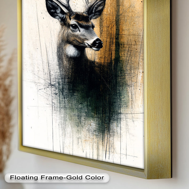 Majestic Deer Portrait - Animal Oil Painting