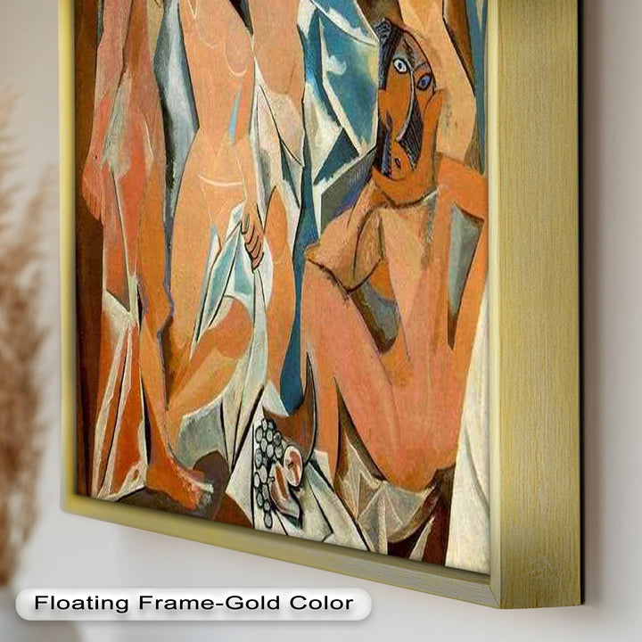 Echoes of Les Demoiselles – Picasso-Inspired Cubist Nude Figures Oil Painting