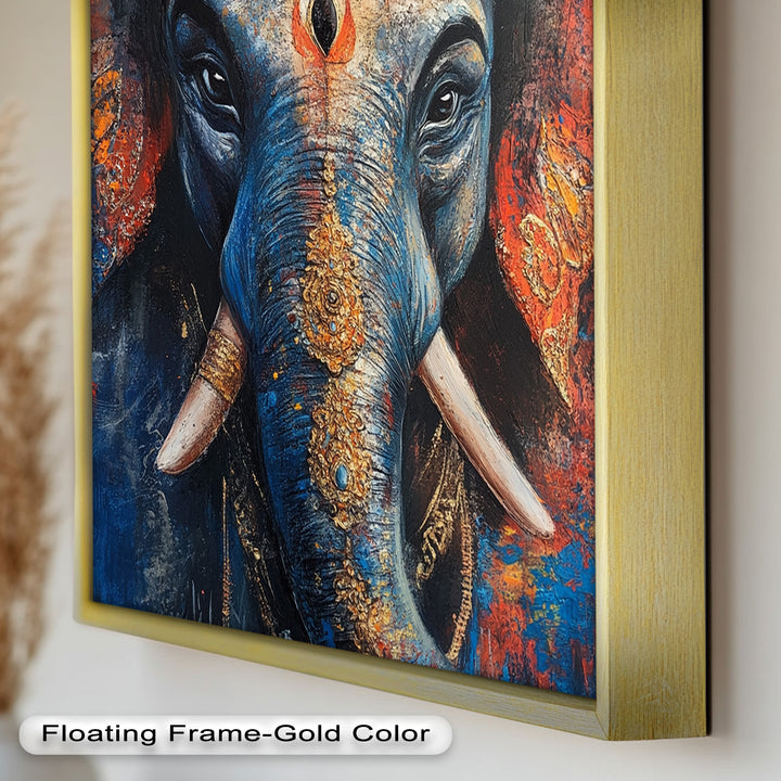 Lord Ganesha Wandkunst – Religiöses Ölgemälde