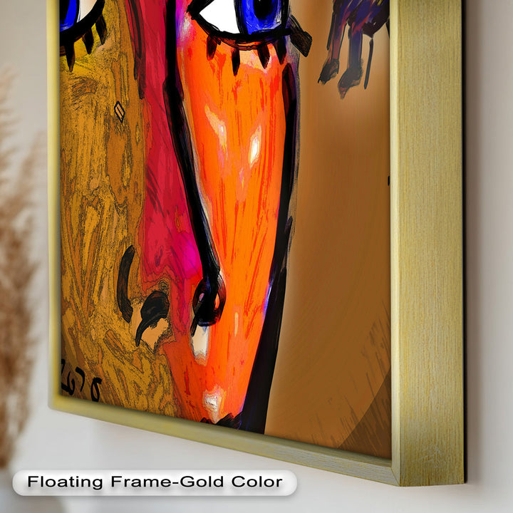 Vivid Gaze – Abstract Expressionist Portrait Oil Painting