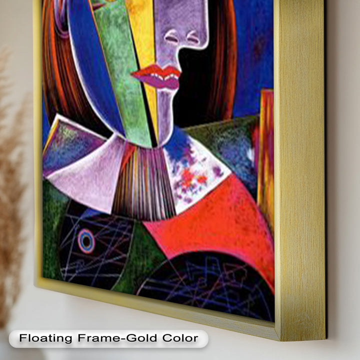 Vibrant Woman with a Flower Hat – Picasso Oil Painting