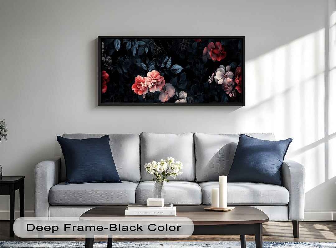 Dark Floral Elegance Wall Art – Floral Oil Painting