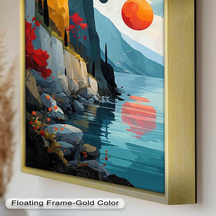 Celestial Cliffs – Surreal Coastal Landscape Picasso Oil Painting
