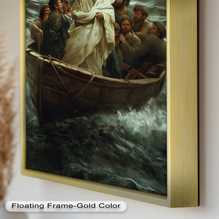Jesus Calming the Storm Wall Art – Religious Oil Painting