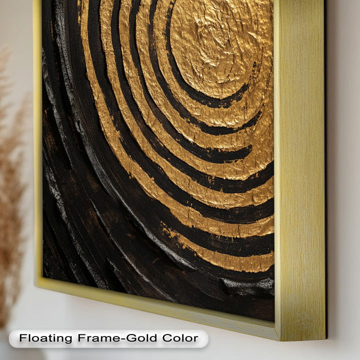 Golden Ripple Radiance – Luxuriöses abstraktes Ölgemälde