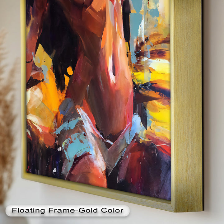 Ember Silhouette – Bold Abstract Nude Oil Painting