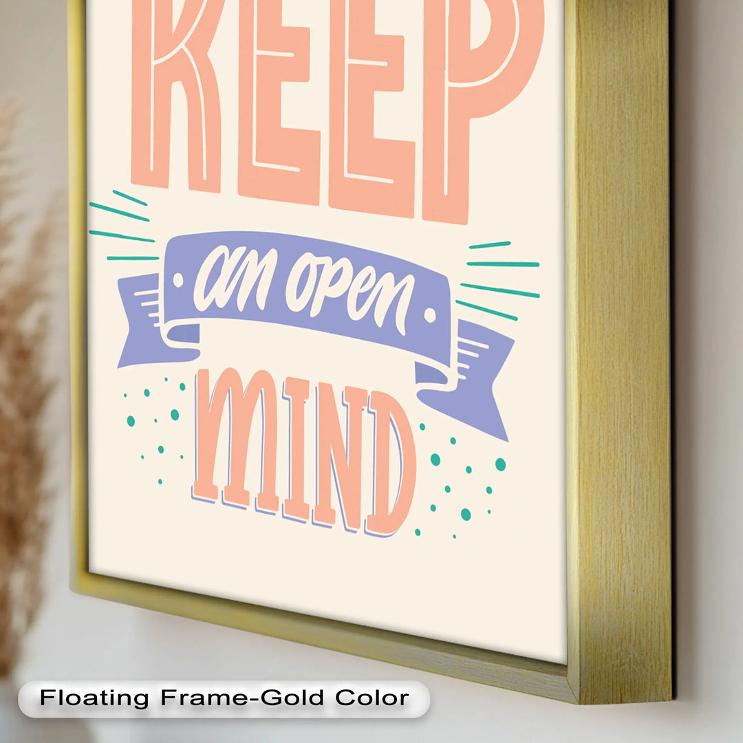 Always Keep an Open Mind – Pastel Typography Oil Painting - MyPhotoStation